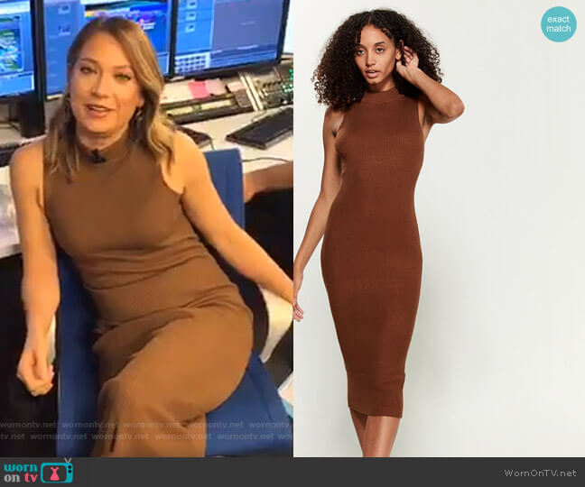 John + Jenn Button Back Sleeveless Sweater Dress worn by Ginger Zee on Good Morning America