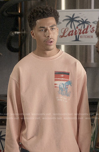 Junior’s coral horse sweatshirt on Black-ish