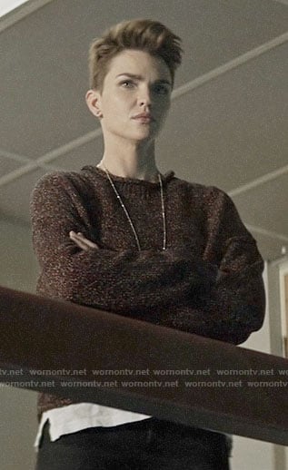 Kate’s red marled sweater on Batwoman