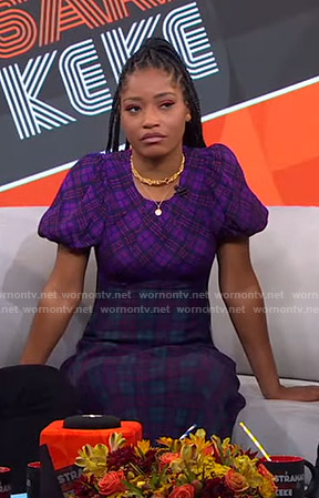 Keke’s purple plaid dress on GMA Strahan Sara And Keke