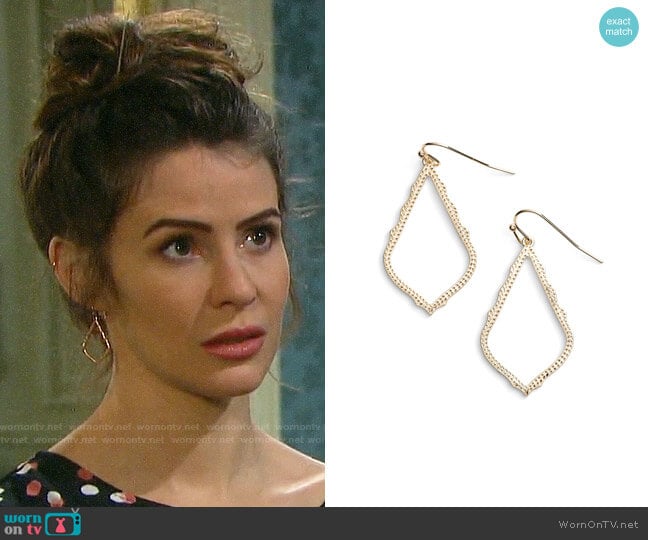 Kendra Scott Sophia Earrings worn by Sarah Horton (Linsey Godfrey) on Days of our Lives