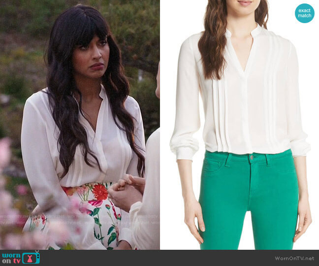 L'Agence Amalea Blouse worn by Tahani Al-Jamil (Jameela Jamil) on The Good Place