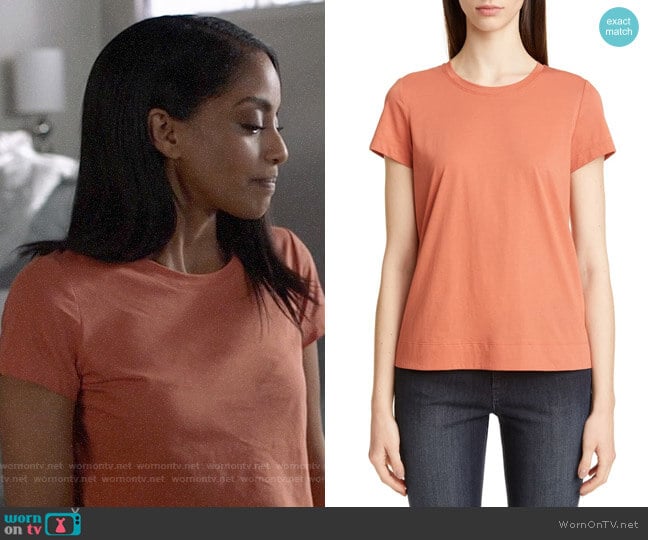 Lafayette 148 New York Kim Tee in Sedona worn by Kelly Olsen (Azie Tesfai) on Supergirl