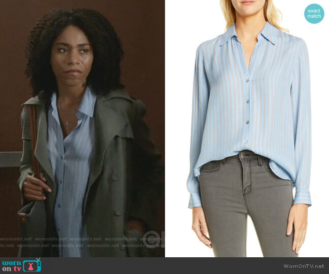 L'Agence Nina Blouse worn by Maggie Pierce (Kelly McCreary) on Greys Anatomy