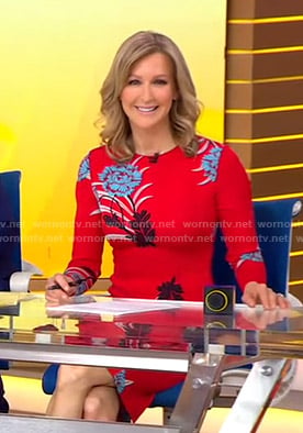 Lara’s red floral dress on Good Morning America