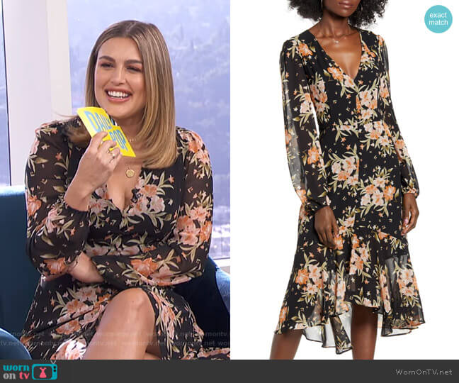 Leith Button Front Midi Dress worn by Carissa Loethen Culiner on E! News