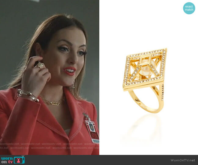 Lulu Frost Enigma Crystal Ring worn by Fallon Carrington (Elizabeth Gillies) on Dynasty