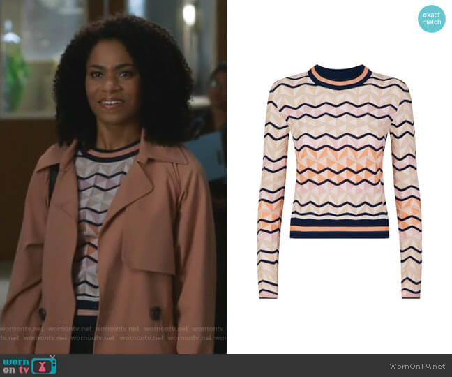 M Missoni Zig Zag Sweater worn by Maggie Pierce (Kelly McCreary) on Greys Anatomy
