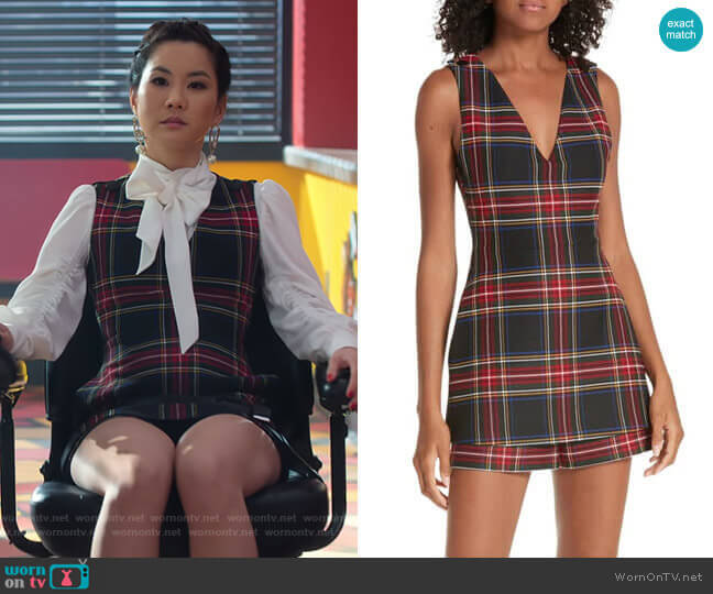 Maje Iris Plaid Romper worn by Dixie Sinclair (Irene Choi) on Insatiable