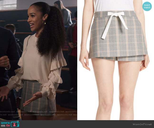 Maje Plaid Skirt Front Shorts worn by Magnolia Barnard (Erinn Westbrook) on Insatiable