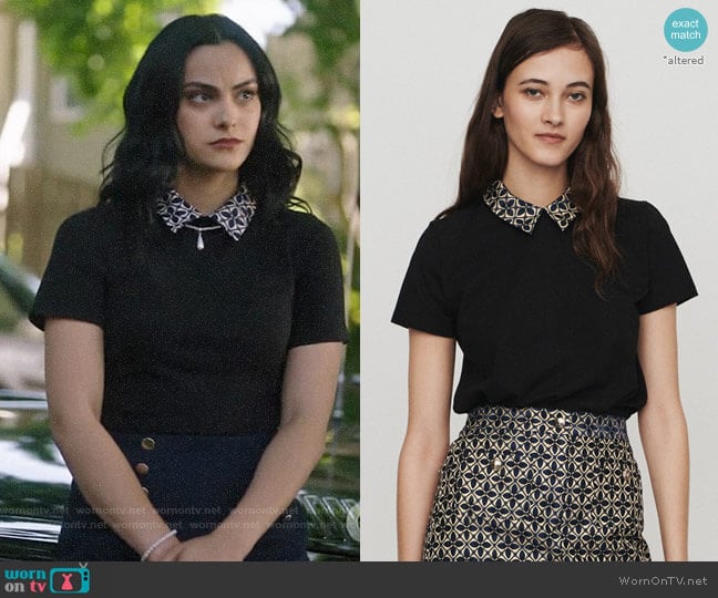 Maje Tivoli Top worn by Veronica Lodge (Camila Mendes) on Riverdale