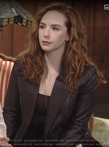 Mariah’s purple leather jacket on The Young and the Restless