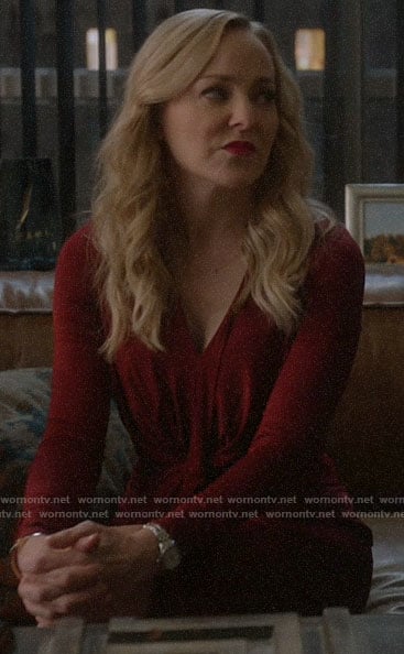 Marissa’s red long sleeved dress on Bull