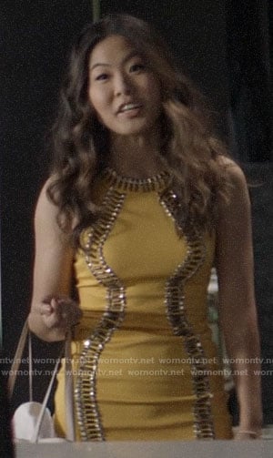 Mary’s yellow embellished mini dress on Batwoman
