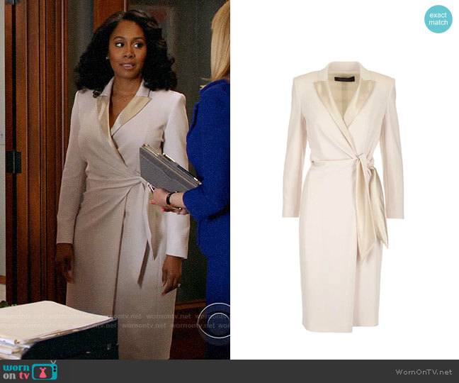 Max Mara Long Sleeve Wrapped Knot Dress worn by Lola Carmichael (Simone Missick) on All Rise