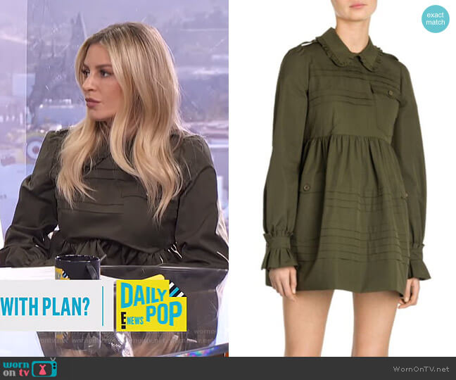 Miu Miu Cotton Poplin Mini Babydoll Dress worn by Morgan Stewart on E! News