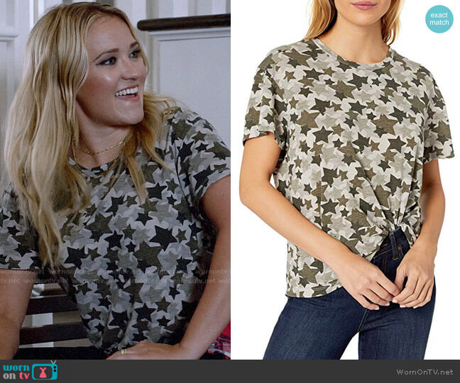 Monrow Star Camo Vintage Crew worn by Roxy Doyle (Emily Osment) on Almost Family