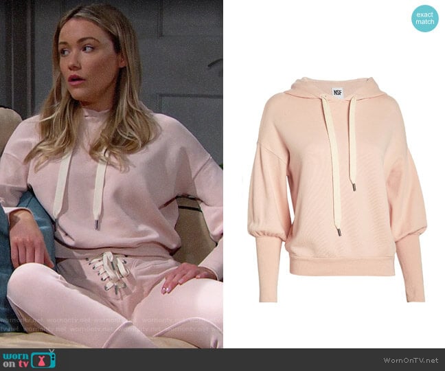 NSF Isabel French Terry Hoodie worn by Flo Fulton (Katrina Bowden) on The Bold and the Beautiful