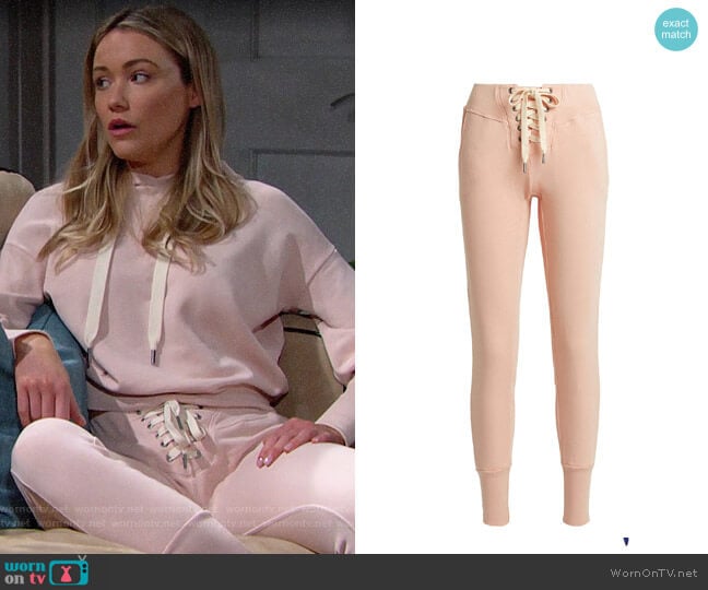 NSF Maddox Lace-Up Sweatpants worn by Flo Fulton (Katrina Bowden) on The Bold and the Beautiful