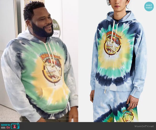 Ovadia & Sons Not Fade Away Tie-Dyed Oversized Hoodie worn by Andre Johnson (Anthony Anderson) on Black-ish