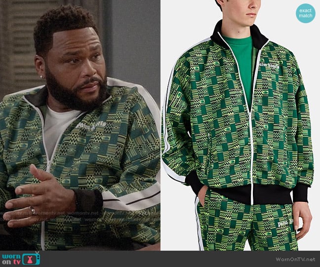 Palm Angels Geometric Jacquard-Knit Track Jacket worn by Andre Johnson (Anthony Anderson) on Black-ish