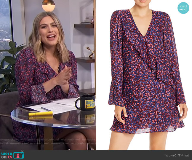 Parker Skylar Ruffled Shift Dress worn by Carissa Loethen Culiner on E! News