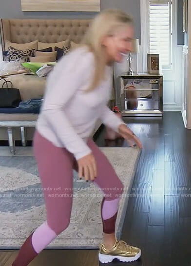 Shannon’s pink colorblock leggings on The Real Housewives of Orange County