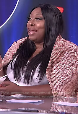 Loni’s pink sequin blazer on The Real