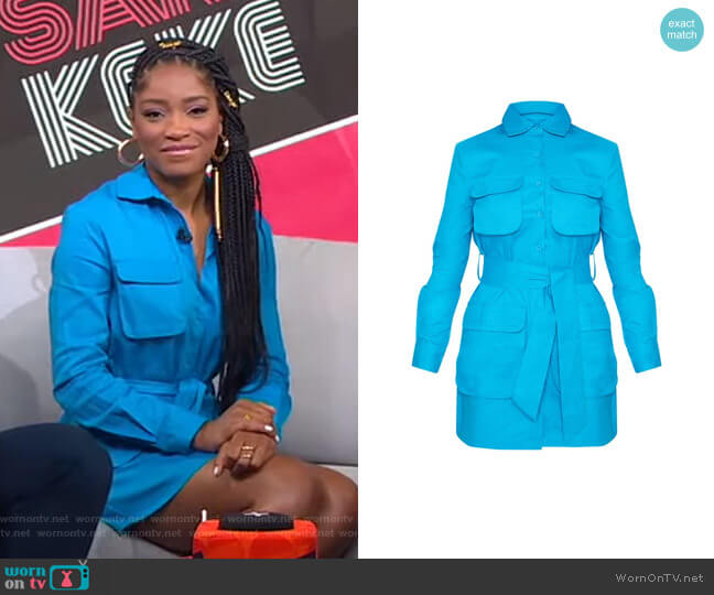 Pretty Little Thing Utility Tie Waist Shirt Dress worn by Keke Palmer on Good Morning America