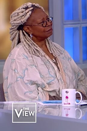 Whoopi’s print wrinkled cardigan on The View