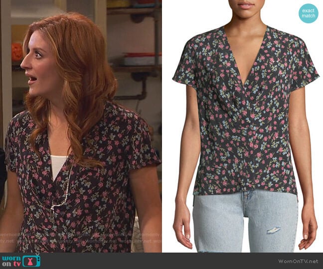 Rag & Bone Shields Floral Top worn by Chelsea Grayson (Anneliese van der Pol) on Ravens Home