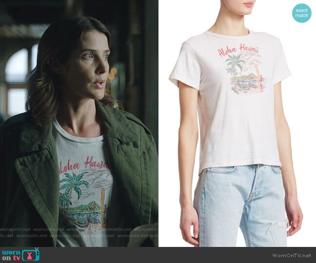 Re/Done Aloha Graphic Tee worn by Dex Parios (Cobie Smulders) on Stumptown