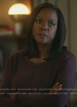 Annalise’s red space-dye top on How to Get Away with Murder