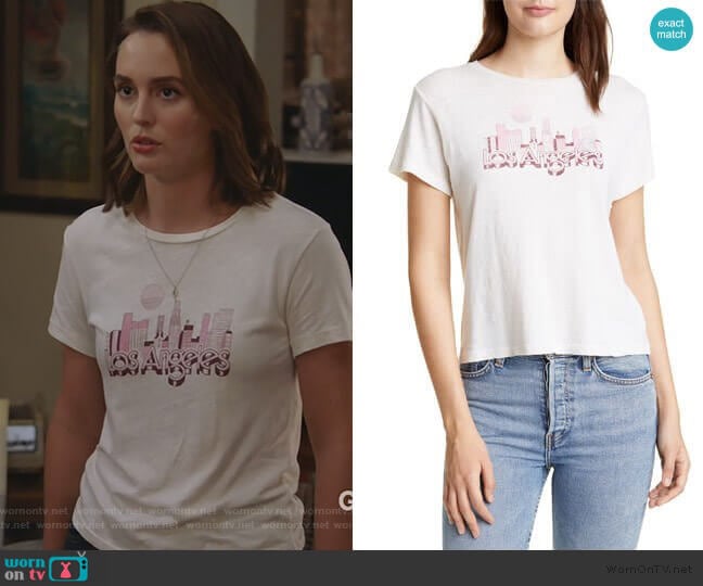 Re/Done Classic Los Angeles Skyline Tee worn by Angie (Leighton Meester) on Single Parents