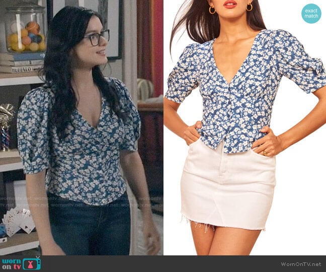 Reformation Madeline Top in Raquel worn by Alex Dunphy (Ariel Winter) on Modern Family