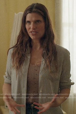 Rio’s striped button down shirt on Bless This Mess