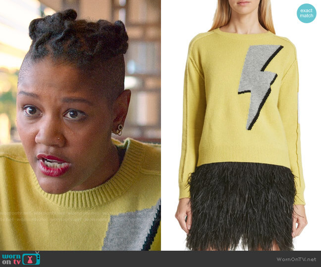 Robert Rodriguez Lightning Bolt Wool & Cashmere Sweater worn by Skye (Rahne Jones) on The Politician
