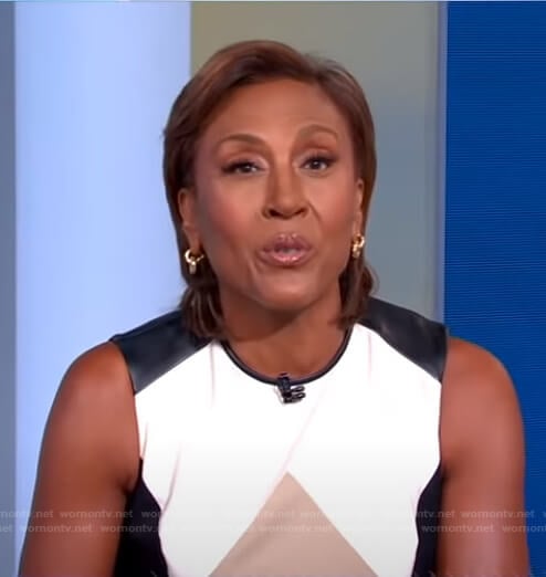 Robin’s colorblock sheath dress on Good Morning America