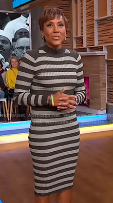 Robin’s striped ribbed dress on Good Morning America