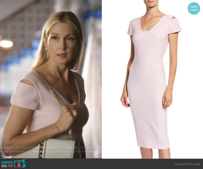 Roland Mouret Minetta Cold-Shoulder Dress worn by Melissa Daniels (Kelly Rutherford) on Dynasty