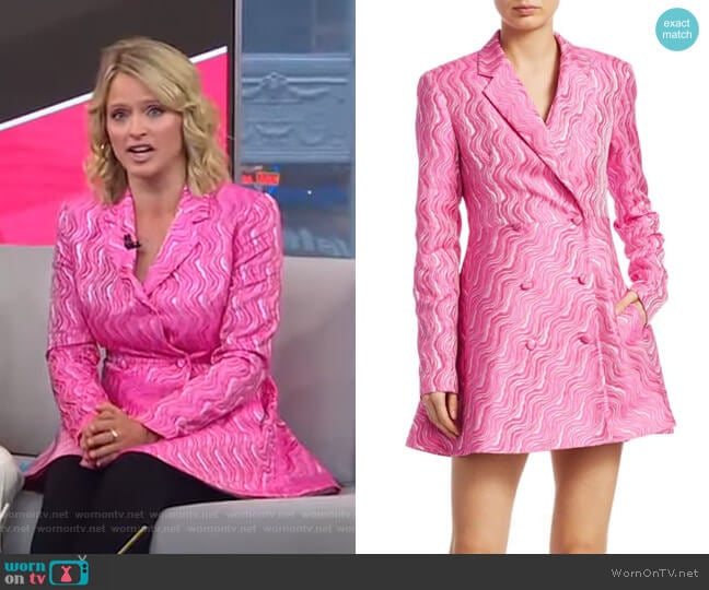 Rotate N.23 Double-Breasted Jacquard Blazer Dress worn by Sara Haines on Good Morning America