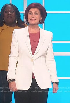 Sharon’s pink Saint Laurent rose tee on The Talk