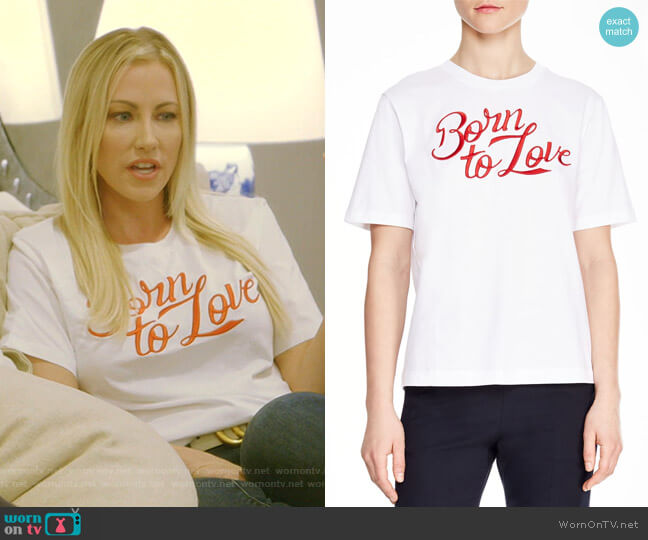 Sandro Adele Born to Love Tee worn by Stephanie Hollman on The Real Housewives of Dallas