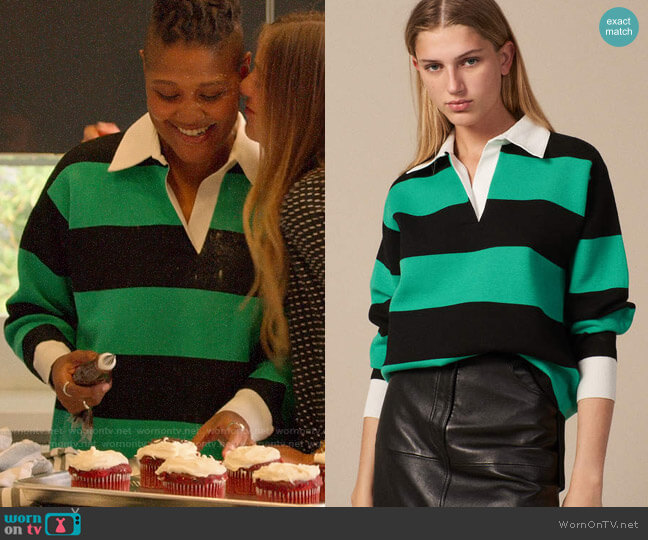 Sandro Regular Fit Polo Style Sweater worn by Skye (Rahne Jones) on The Politician