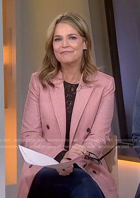 Savannah’s pink checked blazer on Today