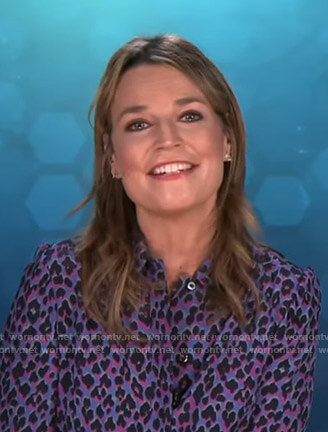 Savannah’s purple leopard print blouse on Today