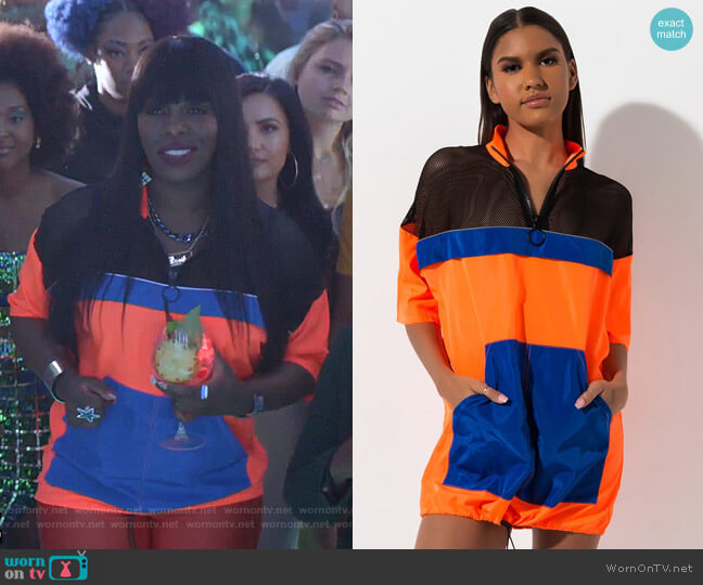 Akira Label Color Block Mesh Cutout Mini Dress worn by Porsha Taylor (Ta'Rhonda Jones) on Empire