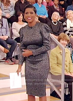 Tamron’s silver metallic dress on Tamron Hall Show