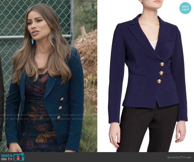 Smythe Asymmetrical Wrap Blazer worn by  Gloria Pritchett (Sofia Vergara) on Modern Family