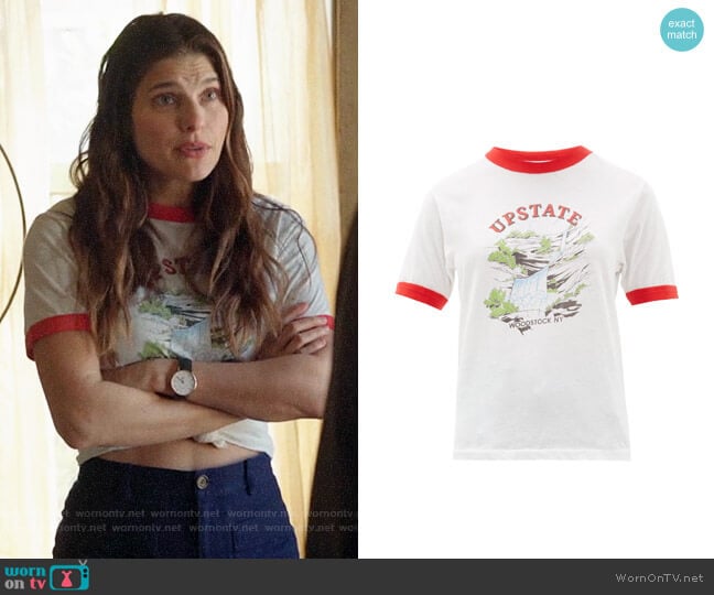 Solid & Striped x Re/Done The Upstate Cotton T-shirt worn by Rio (Lake Bell) on Bless This Mess